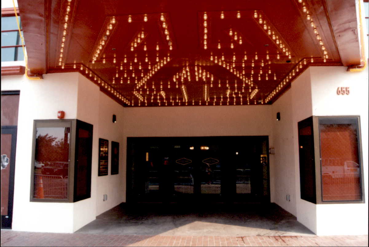 After Strand Theater entry overhang lighting 